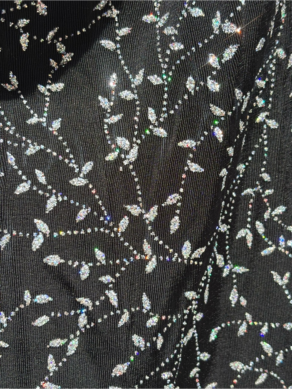 Stunning Ronni Nicole Petite Glitter Rainbow Shimmer Cowl Neck Fringe Hem XL - Picture 4 of 5